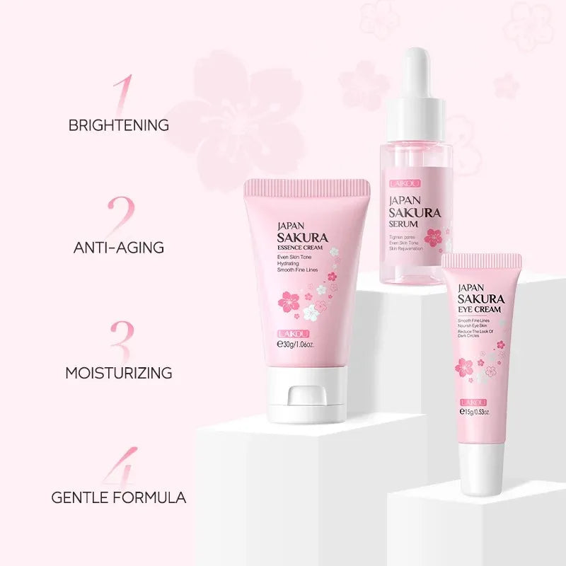 LAIKOU Skincare Set – Vitamin C, Sakura & Snail (3pcs)