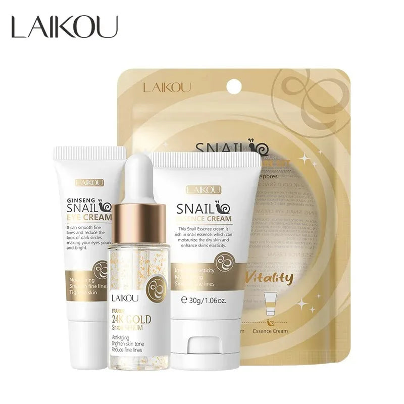 LAIKOU Skincare Set – Vitamin C, Sakura & Snail (3pcs)