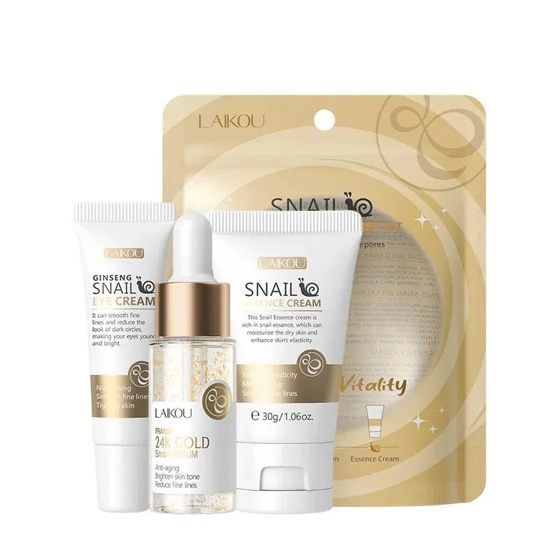 LAIKOU Skincare Set – Vitamin C, Sakura & Snail (3pcs)