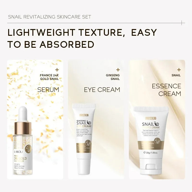 LAIKOU Skincare Set – Vitamin C, Sakura & Snail (3pcs)